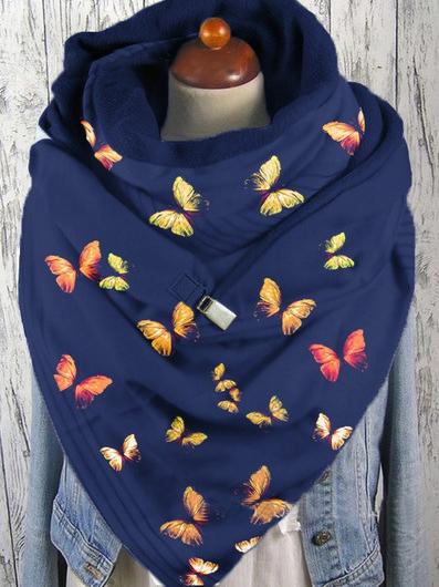 Women's Scarfs Butterfly Print Thick Warm Shawl Scarf