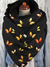 Women's Scarfs Butterfly Print Thick Warm Shawl Scarf