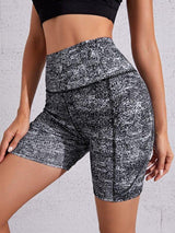 Allover Print Sports Shorts With Phone Pocket - INS | Online Fashion Free Shipping Clothing, Dresses, Tops, Shoes