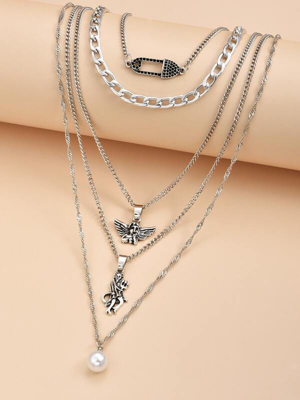 Angel Charm Layered Necklace - INS | Online Fashion Free Shipping Clothing, Dresses, Tops, Shoes