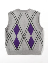 Argyle Knit Sweater Vest - INS | Online Fashion Free Shipping Clothing, Dresses, Tops, Shoes