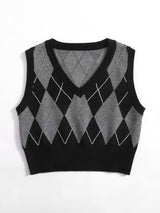 Argyle Pattern Sweater Vest - INS | Online Fashion Free Shipping Clothing, Dresses, Tops, Shoes