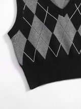 Argyle Pattern Sweater Vest - INS | Online Fashion Free Shipping Clothing, Dresses, Tops, Shoes