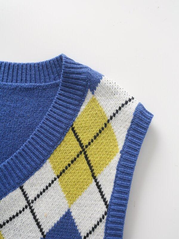 Argyle Pattern Sweater Vest - INS | Online Fashion Free Shipping Clothing, Dresses, Tops, Shoes