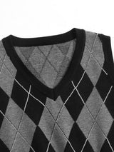 Argyle Pattern Sweater Vest - INS | Online Fashion Free Shipping Clothing, Dresses, Tops, Shoes