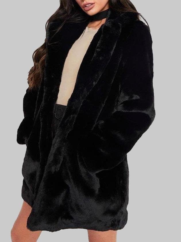 Artificial Wool Turn Down Collar Coat - Coats - INS | Online Fashion Free Shipping Clothing, Dresses, Tops, Shoes - Coats - hide -