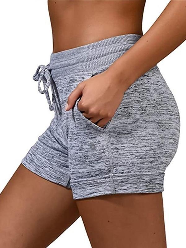 Base Elastic Shorts Yoga Pants Leisure Sports Waist Elastic Fitness Pants - Shorts - INS | Online Fashion Free Shipping Clothing, Dresses, Tops, Shoes - 10/05/2021 - Category_Shorts - Color_Light Gray