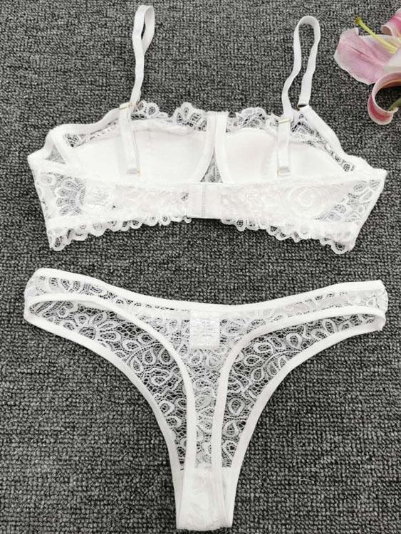 Basic Solid Color Sling Two-piece Underwear - Lingerie - INS | Online Fashion Free Shipping Clothing, Dresses, Tops, Shoes - 07/06/2021 - Color_White - LIN2106030012