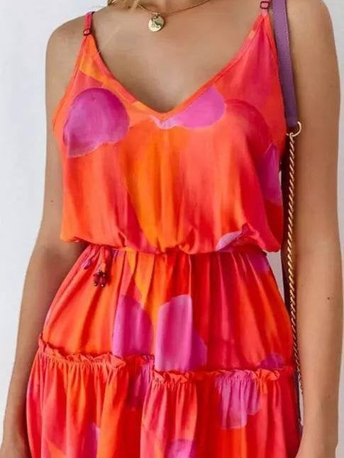 Beltless Heart-shaped Ruffled V-neck Mini Dress - Mini Dresses - INS | Online Fashion Free Shipping Clothing, Dresses, Tops, Shoes - 09/06/2021 - Category_Mini Dresses - Color_Red