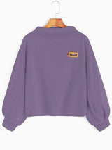 Blouson Sleeve Patch Sweatshirt - INS | Online Fashion Free Shipping Clothing, Dresses, Tops, Shoes