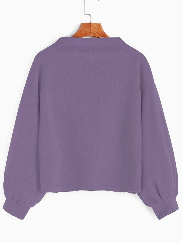 Blouson Sleeve Patch Sweatshirt - INS | Online Fashion Free Shipping Clothing, Dresses, Tops, Shoes