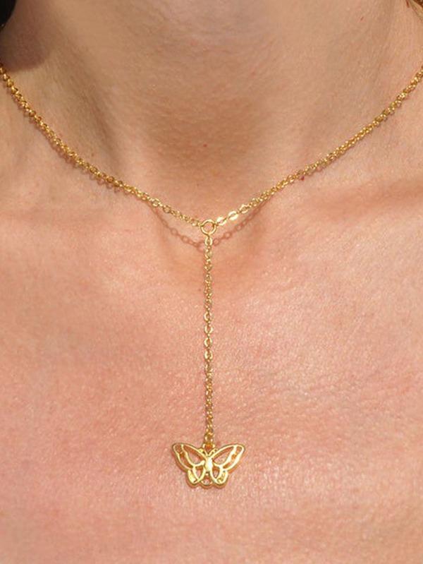 Butterfly Charm Y-lariat Necklace - INS | Online Fashion Free Shipping Clothing, Dresses, Tops, Shoes