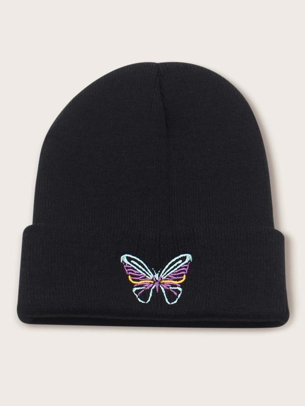 Butterfly Embroidered Beanie - INS | Online Fashion Free Shipping Clothing, Dresses, Tops, Shoes