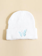 Butterfly Embroidered Beanie - INS | Online Fashion Free Shipping Clothing, Dresses, Tops, Shoes