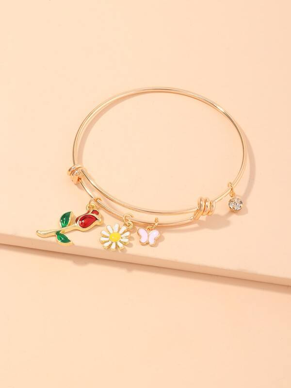 Butterfly & Flower Charm Bracelet - INS | Online Fashion Free Shipping Clothing, Dresses, Tops, Shoes