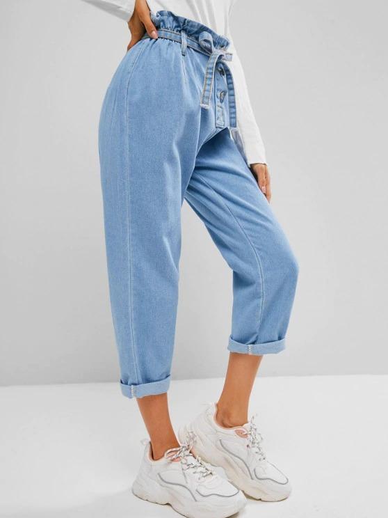 Button Fly Slouchy Paperbag Jeans - INS | Online Fashion Free Shipping Clothing, Dresses, Tops, Shoes