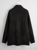 Button Front Pocket Patched Coat - INS | Online Fashion Free Shipping Clothing, Dresses, Tops, Shoes