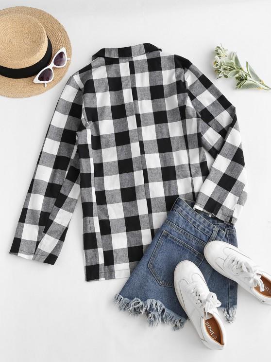 Button Up High Low Slit Plaid Shirt - INS | Online Fashion Free Shipping Clothing, Dresses, Tops, Shoes