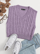 Cable Knit Sweater Vest - INS | Online Fashion Free Shipping Clothing, Dresses, Tops, Shoes