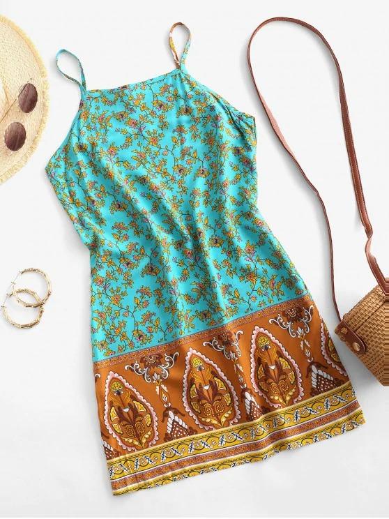 Cami Bohemian Printed Mini Dress - INS | Online Fashion Free Shipping Clothing, Dresses, Tops, Shoes