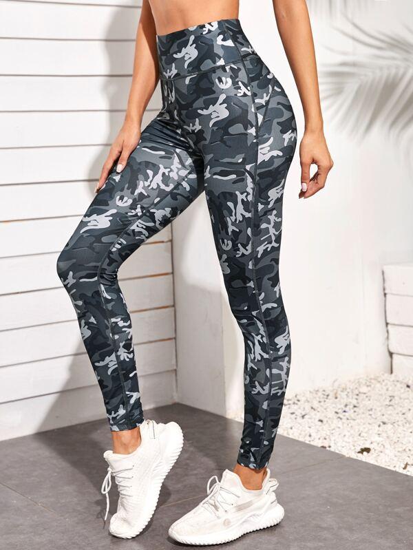 Camo Print Wideband Waist Sports Leggings - INS | Online Fashion Free Shipping Clothing, Dresses, Tops, Shoes
