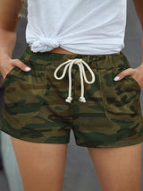 Camouflage Print High Waist Casual Straight-leg Shorts - Shorts - INS | Online Fashion Free Shipping Clothing, Dresses, Tops, Shoes - 10/05/2021 - Category_Shorts - Color_Army Green