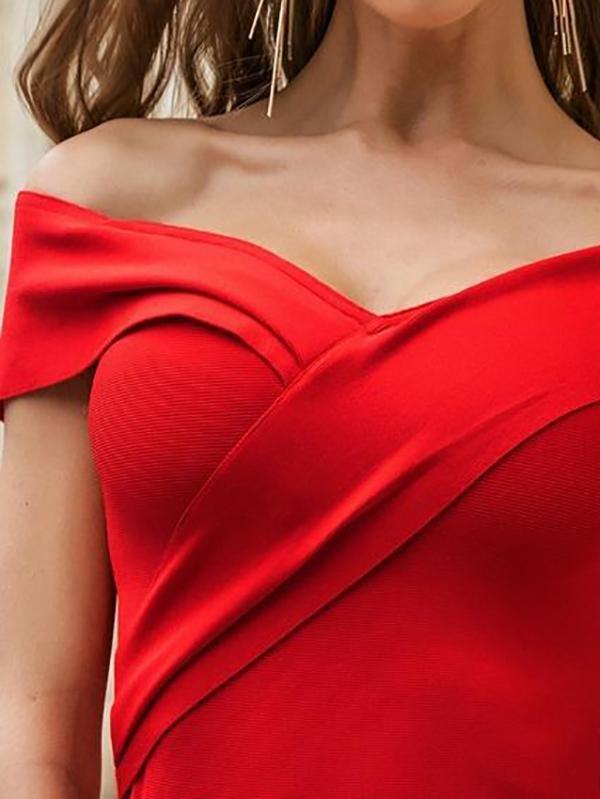 Cap Sleeve Bandage Dress - Dresses - INS | Online Fashion Free Shipping Clothing, Dresses, Tops, Shoes - 02/02/2021 - Color_Red - Date Night