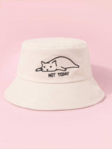 Cartoon Embroidery Bucket Hat - INS | Online Fashion Free Shipping Clothing, Dresses, Tops, Shoes