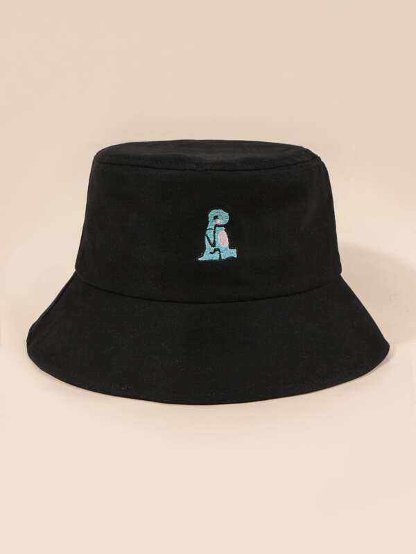 Cartoon Embroidery Bucket Hat - INS | Online Fashion Free Shipping Clothing, Dresses, Tops, Shoes