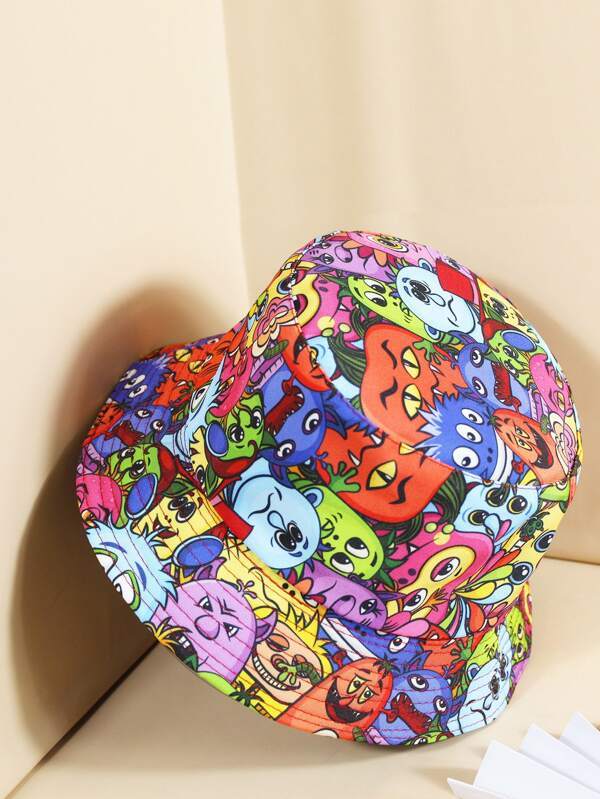 Cartoon Graphic Reversible Bucket Hat - INS | Online Fashion Free Shipping Clothing, Dresses, Tops, Shoes