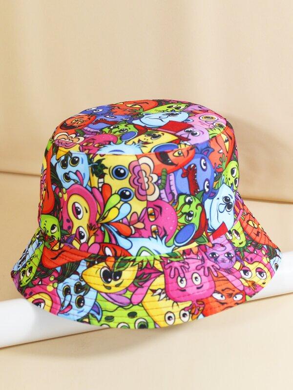 Cartoon Graphic Reversible Bucket Hat - INS | Online Fashion Free Shipping Clothing, Dresses, Tops, Shoes