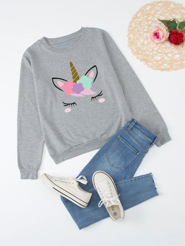 Cartoon Graphic Sweatshirt - INS | Online Fashion Free Shipping Clothing, Dresses, Tops, Shoes