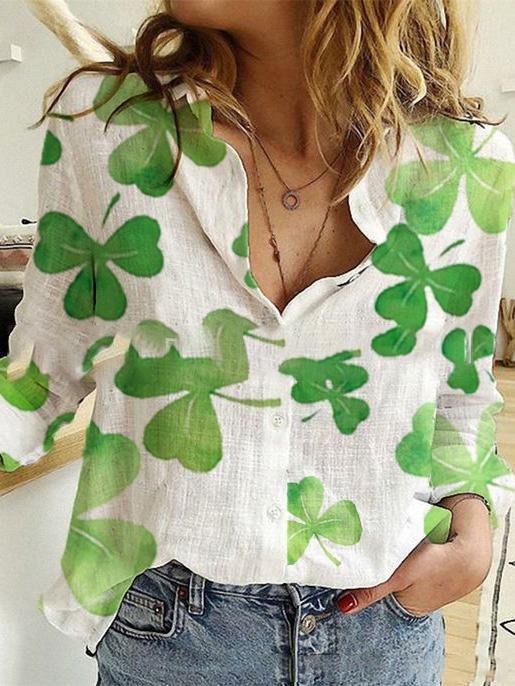 Casual And Comfortable Leaf Print Long Sleeve Blouses - Blouses - INS | Online Fashion Free Shipping Clothing, Dresses, Tops, Shoes - 20-30 - 20/07/2021 - BLO2107201218