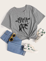 Casual Basic Letter Graphic Short Sleeve Tee - INS | Online Fashion Free Shipping Clothing, Dresses, Tops, Shoes
