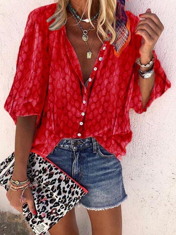 Casual Cardigan Long Sleeve Lapel Loose Buttoned Blouse - Blouses - INS | Online Fashion Free Shipping Clothing, Dresses, Tops, Shoes - 10-20 - 27/07/2021 - BLO2107271280