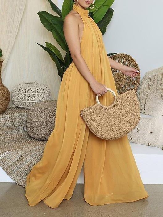 Casual Chiffon Loose Backless Women's Jumpsuit - Jumpsuits - INS | Online Fashion Free Shipping Clothing, Dresses, Tops, Shoes - 13/05/2021 - 13052021 - 130521