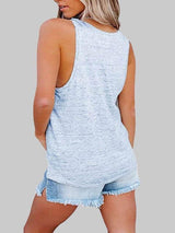 Casual Contrast Solid Color Vest - Tank Tops - INS | Online Fashion Free Shipping Clothing, Dresses, Tops, Shoes - 03/06/2021 - Color_Blue - Color_Gray