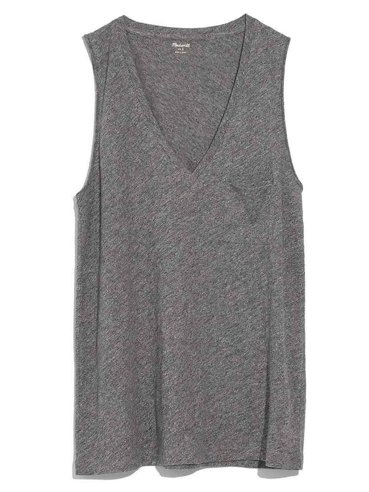 Casual Daily Whisper Cotton V-Neck Tank Top - Blouses - INS | Online Fashion Free Shipping Clothing, Dresses, Tops, Shoes - 14/04/2021 - Blouses - Colour_Hether Mercury，Size_XS