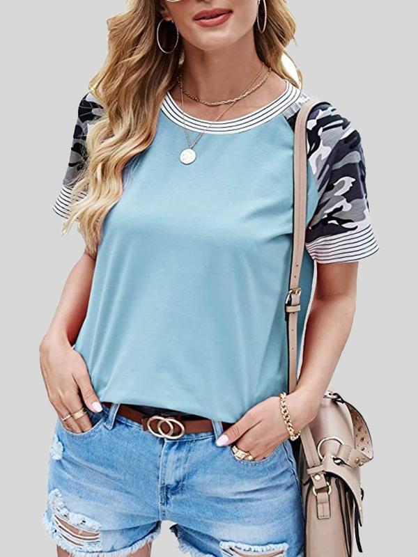 Casual Fashion Print Stitching Short-sleeved T-shirt - T-shirts - INS | Online Fashion Free Shipping Clothing, Dresses, Tops, Shoes - 20-30 - 23/06/2021 - color-black