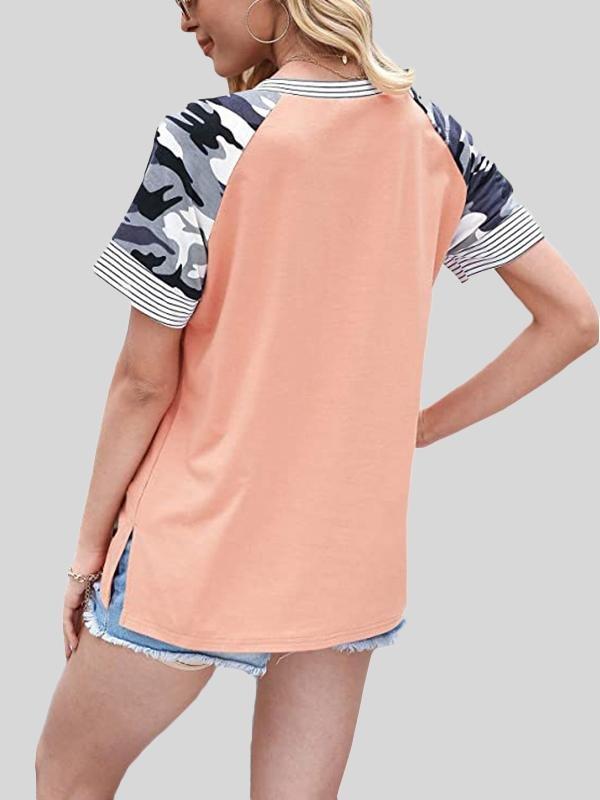 Casual Fashion Print Stitching Short-sleeved T-shirt - T-shirts - INS | Online Fashion Free Shipping Clothing, Dresses, Tops, Shoes - 20-30 - 23/06/2021 - color-black