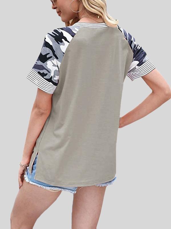 Casual Fashion Print Stitching Short-sleeved T-shirt - T-shirts - INS | Online Fashion Free Shipping Clothing, Dresses, Tops, Shoes - 20-30 - 23/06/2021 - color-black