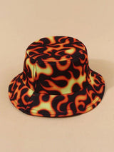 Casual Fire Print Bucket Hat - INS | Online Fashion Free Shipping Clothing, Dresses, Tops, Shoes