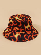 Casual Fire Print Bucket Hat - INS | Online Fashion Free Shipping Clothing, Dresses, Tops, Shoes