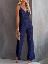 Casual Lace Stitching Suspender Jumpsuit - Jumpsuits - INS | Online Fashion Free Shipping Clothing, Dresses, Tops, Shoes - 09/06/2021 - Bottoms - Color_Black