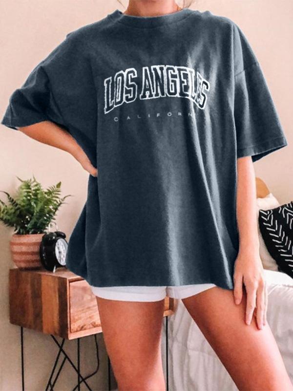 Casual Letter Print Short Sleeve T Shirt - T-Shirts - INS | Online Fashion Free Shipping Clothing, Dresses, Tops, Shoes - 14/05/2021 - 140521 - Category_T Shirts