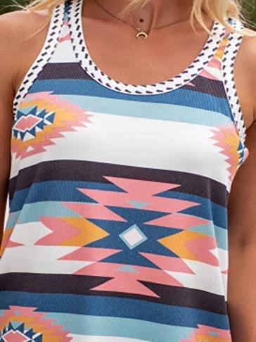 Casual Printed Round Neck Slim Tank Tops - Tank Tops - INS | Online Fashion Free Shipping Clothing, Dresses, Tops, Shoes - 10-20 - 29/06/2021 - Category_Tank Tops