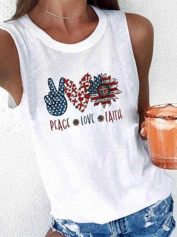 Casual Printed Sleeveless Tank Top - Tank Tops - INS | Online Fashion Free Shipping Clothing, Dresses, Tops, Shoes - 10-20 - 19/06/2021 - Category_Tank Tops