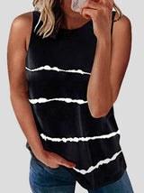 Casual Round-neck Striped Vest - Tank Tops - INS | Online Fashion Free Shipping Clothing, Dresses, Tops, Shoes - 10-20 - 16/07/2021 - color-black