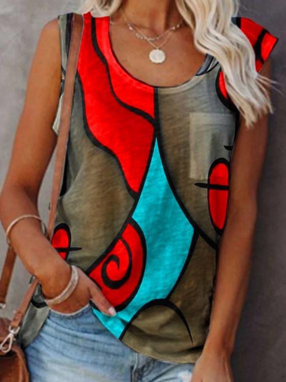 Casual Sleeveless Colorblock Tanks Tops - Tanks Tops - INS | Online Fashion Free Shipping Clothing, Dresses, Tops, Shoes - 24/05/2021 - Category_Tanks Tops - Color_Blue