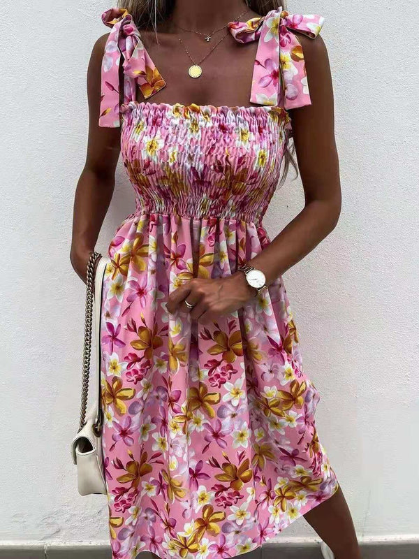 Casual Sleeveless Floral Print Midi Dress - Midi Dresses - INS | Online Fashion Free Shipping Clothing, Dresses, Tops, Shoes - 16/06/2021 - 30-40 - Category_Midi Dresses